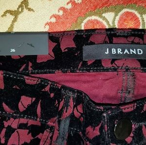 J Brand  Mulberry Velvet Brocade pants